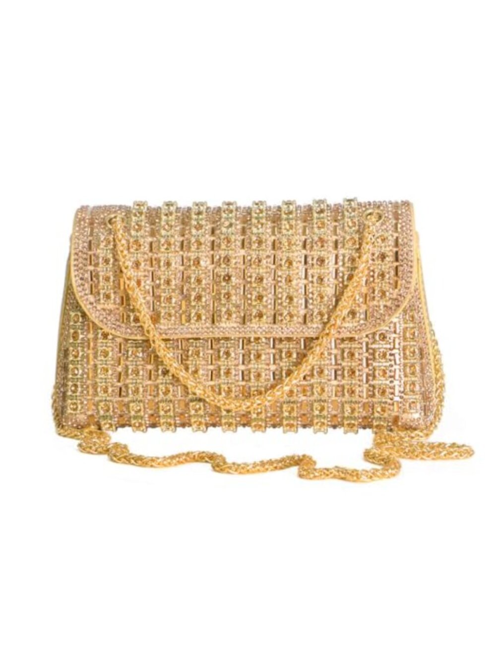 Rhinestone Evening Clutch Purse with Crystal Clasp Sparkling Handbag for